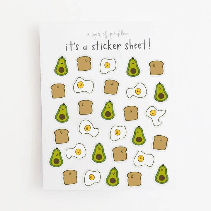 A Jar Of Pickles - Wholesale Sticker - Mini Breakfast Clear Sticker Sheet0
