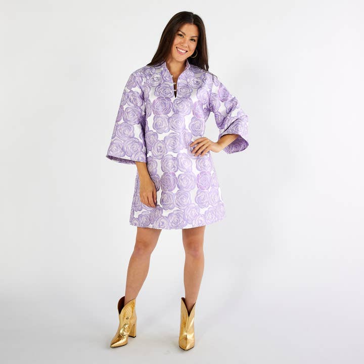 Keri Jacquard Rose Dress for wholesale by Caryn Lawn