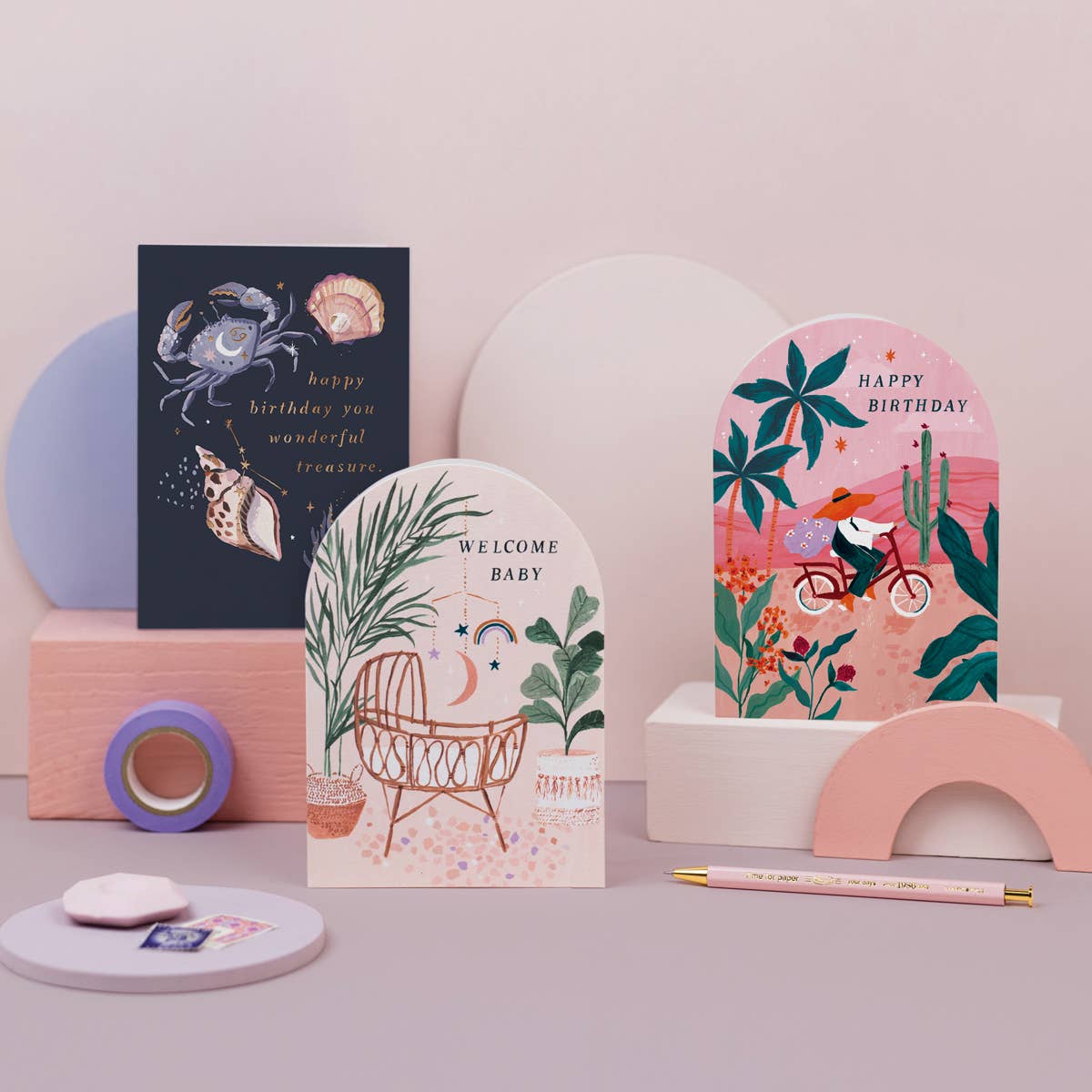 Sister Paper Co. – Engroshandel Fødselsdagskort – Treasure Zodiac fødselsdagskort | Kræftstjernetegn Astrologi2