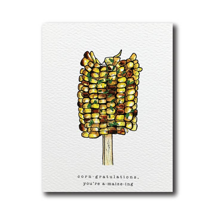 CARDS BY ALLIE - Wholesale Congratulations Card - Corn-gratulations (corn on the cob)