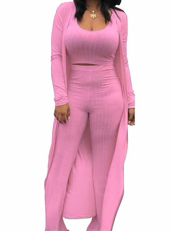 MB FASHION RIBBED CARDIGAN AND CROP TOP 3 PCS SET 9294LY for wholesale by MB Fashion Wholesale