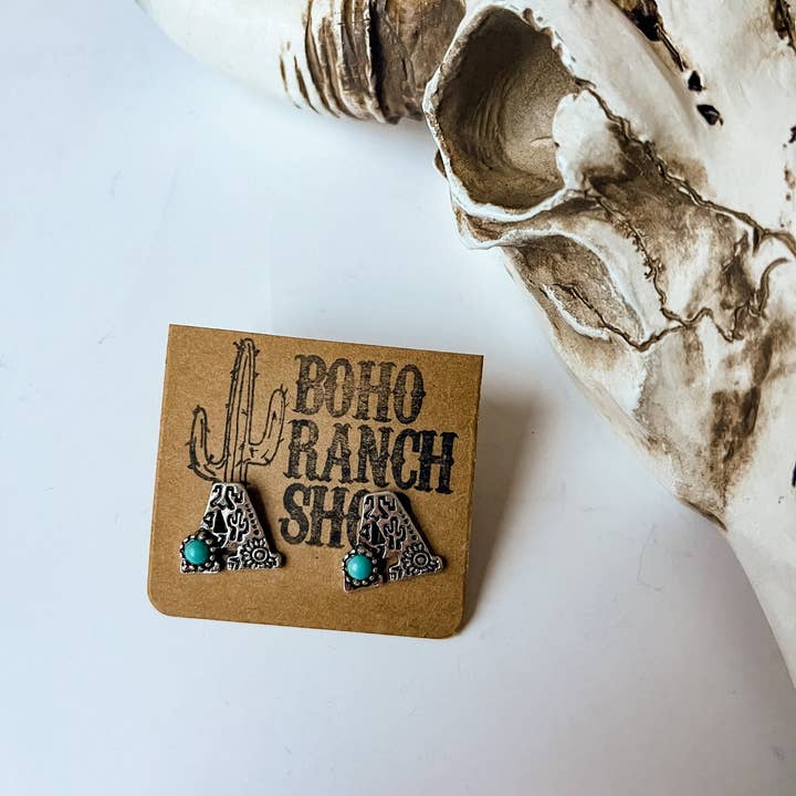 Boho Ranch Shop - Wholesale Stud/Post Earrings - Western Stamped Initial Studs Earrings