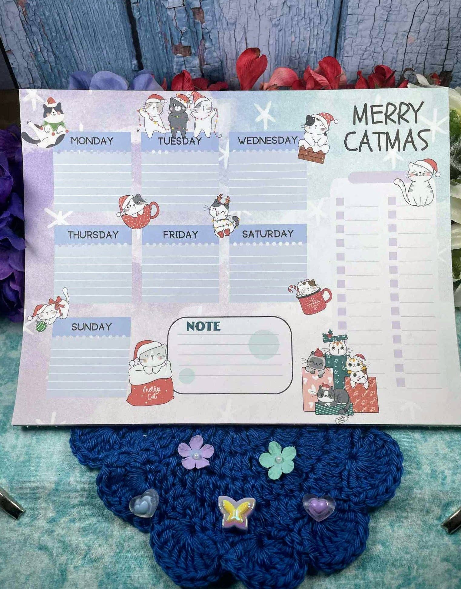 Autumnmist Boutique - Wholesale Planner - Merry Catmas Large Planner Notepad 8.5" x 11"2