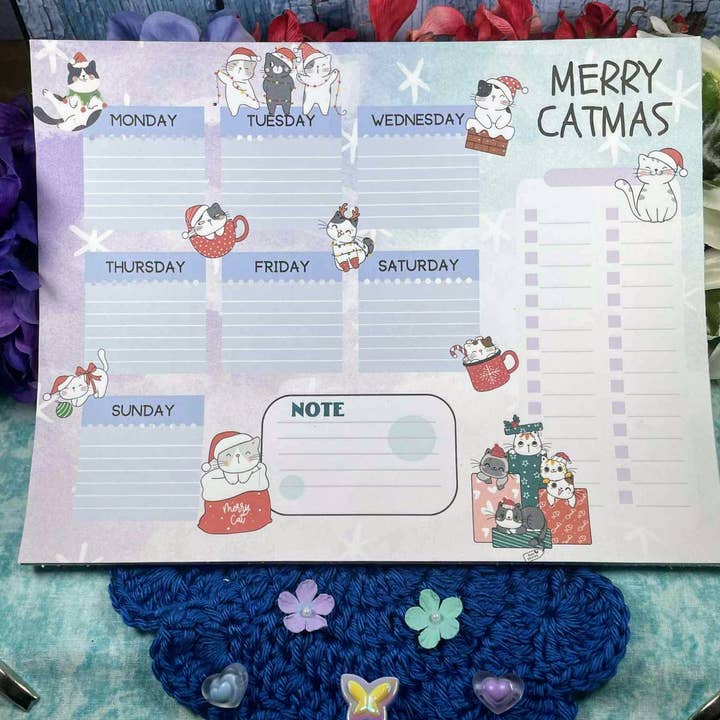 Autumnmist Boutique - Wholesale Planner - Merry Catmas Large Planner Notepad 8.5" x 11"2