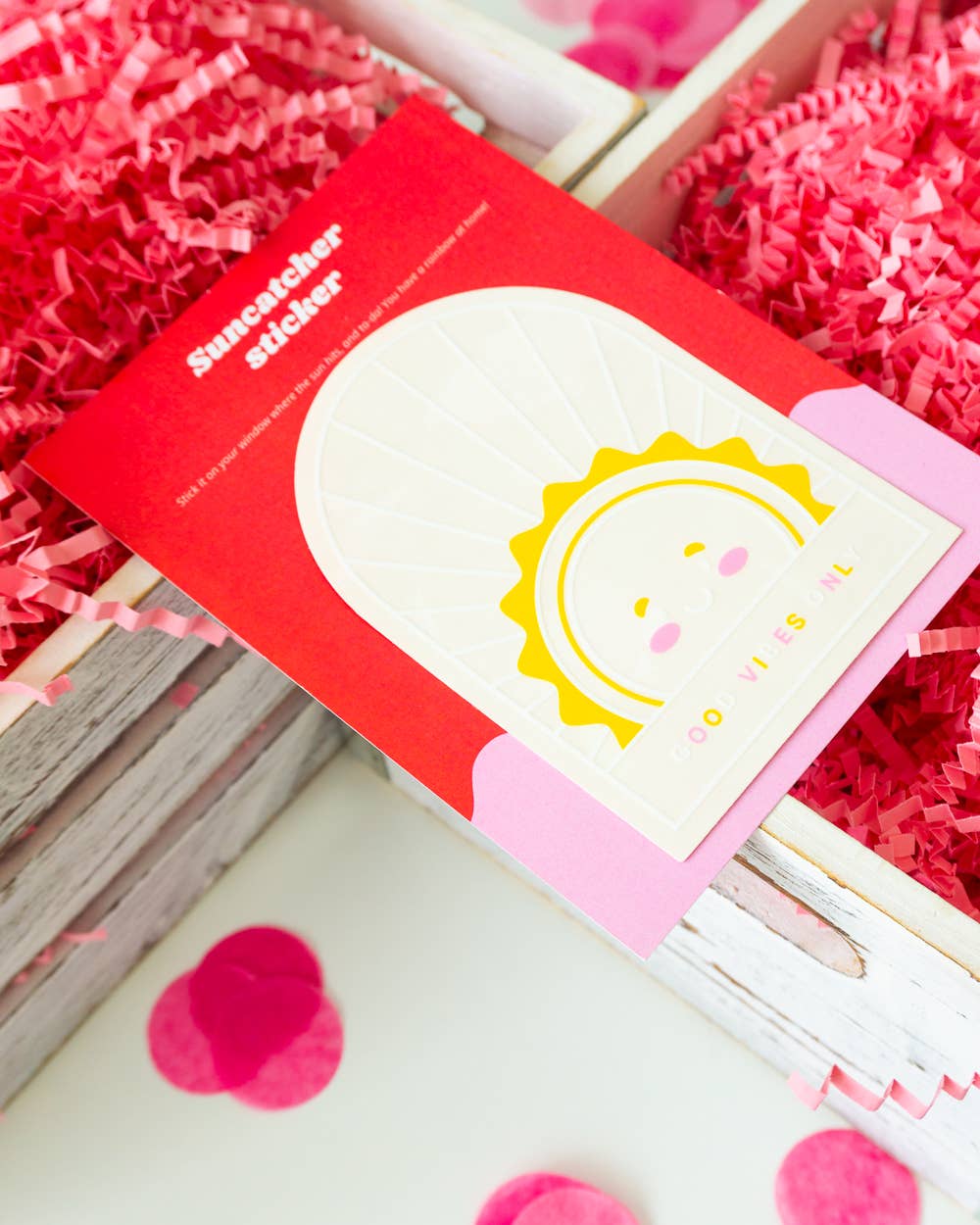 Creative Goodie - Wholesale Sticker - Good vibes Suncatcher sticker, Rainbow sticker, Window decal12