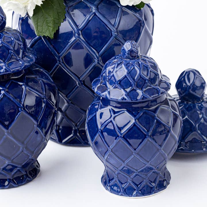 8 Oak Lane - Wholesale Decorative jar - Navy Textured Ginger Jar - Small2