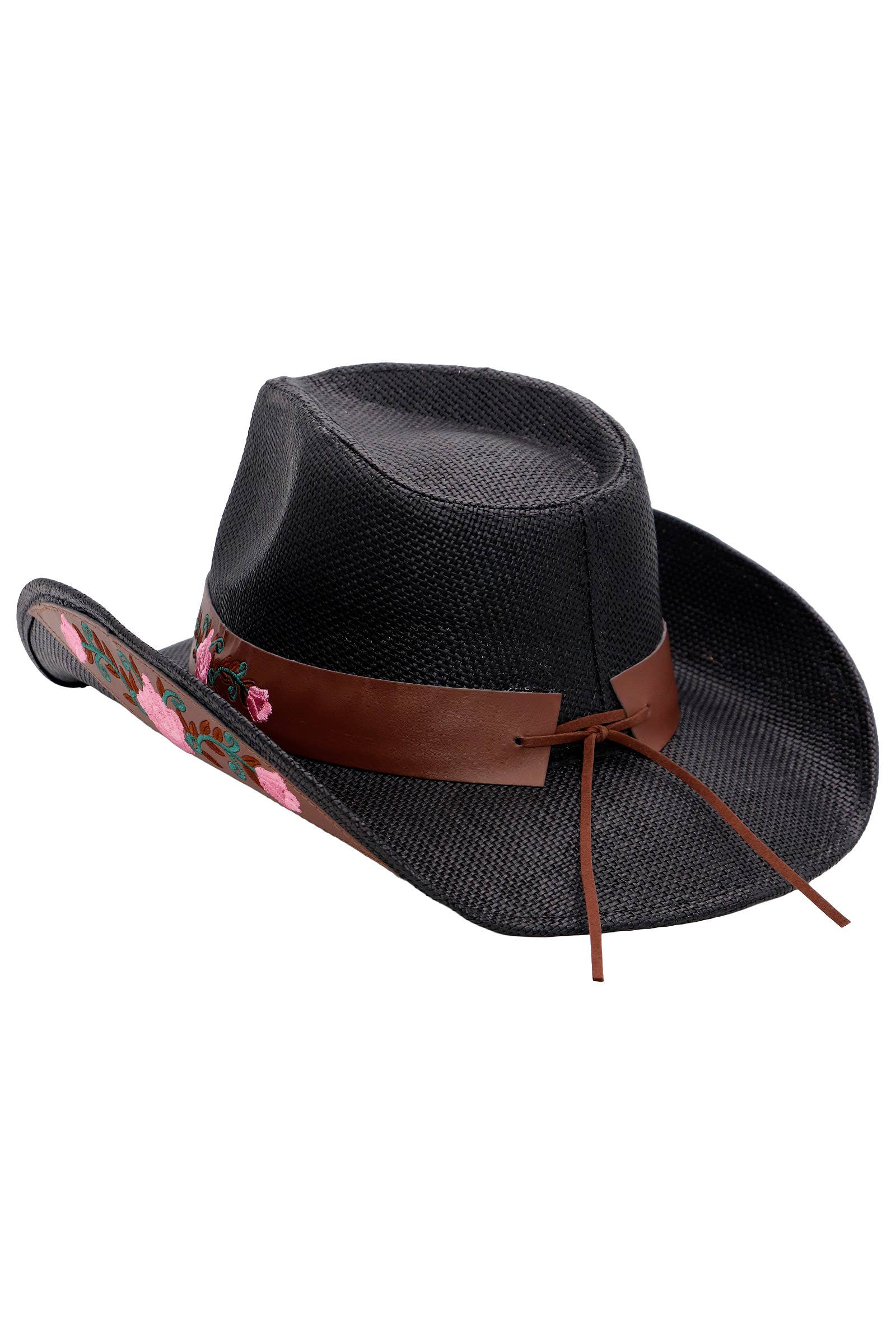 Cap Zone - Wholesale Cowboy Hat - Women's - Pink Rose Concho Belt Embroidered Cowgirl Hat2