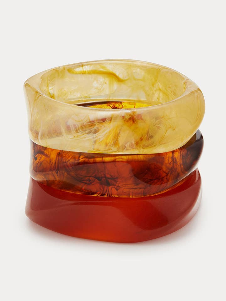 The Formentera Bangle Set- Tortoise for wholesale by Luv AJ