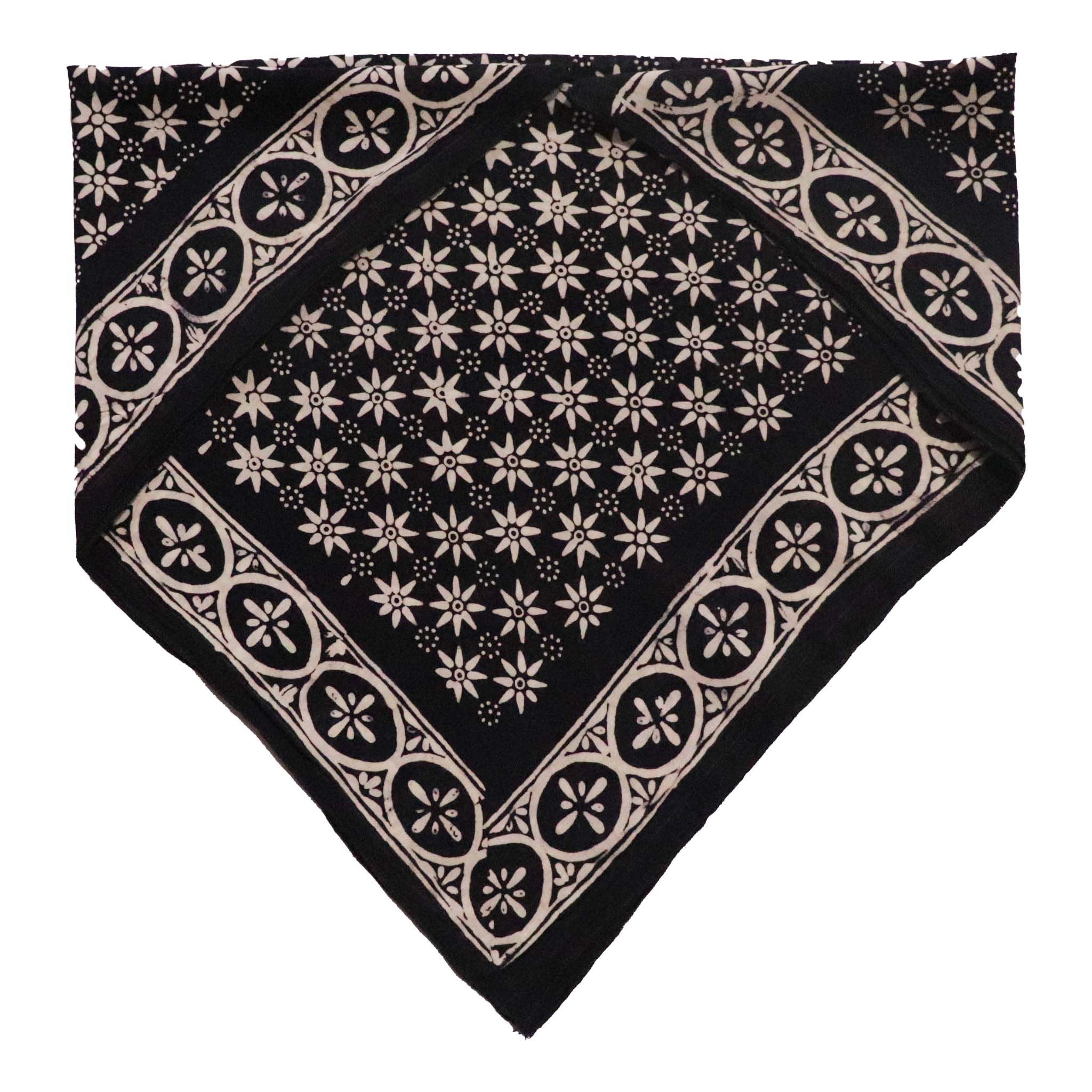 Kasih Co-op - Wholesale Bandana - Unisex - Hand Dyed Batik Bandana, 100% Soft Cotton, Black Mirage6