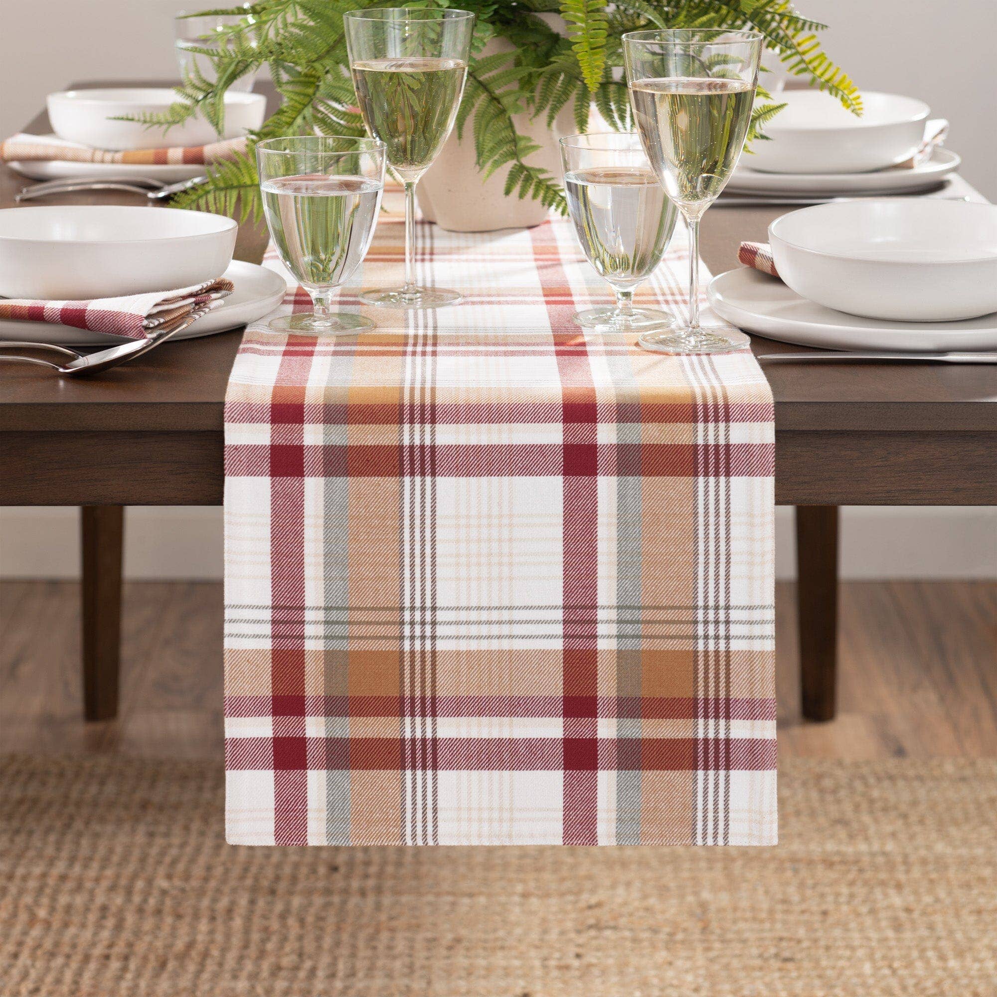 Threadmade Home - Wholesale Table Runner - Seneca Plaid Harvest Cotton Table Runner