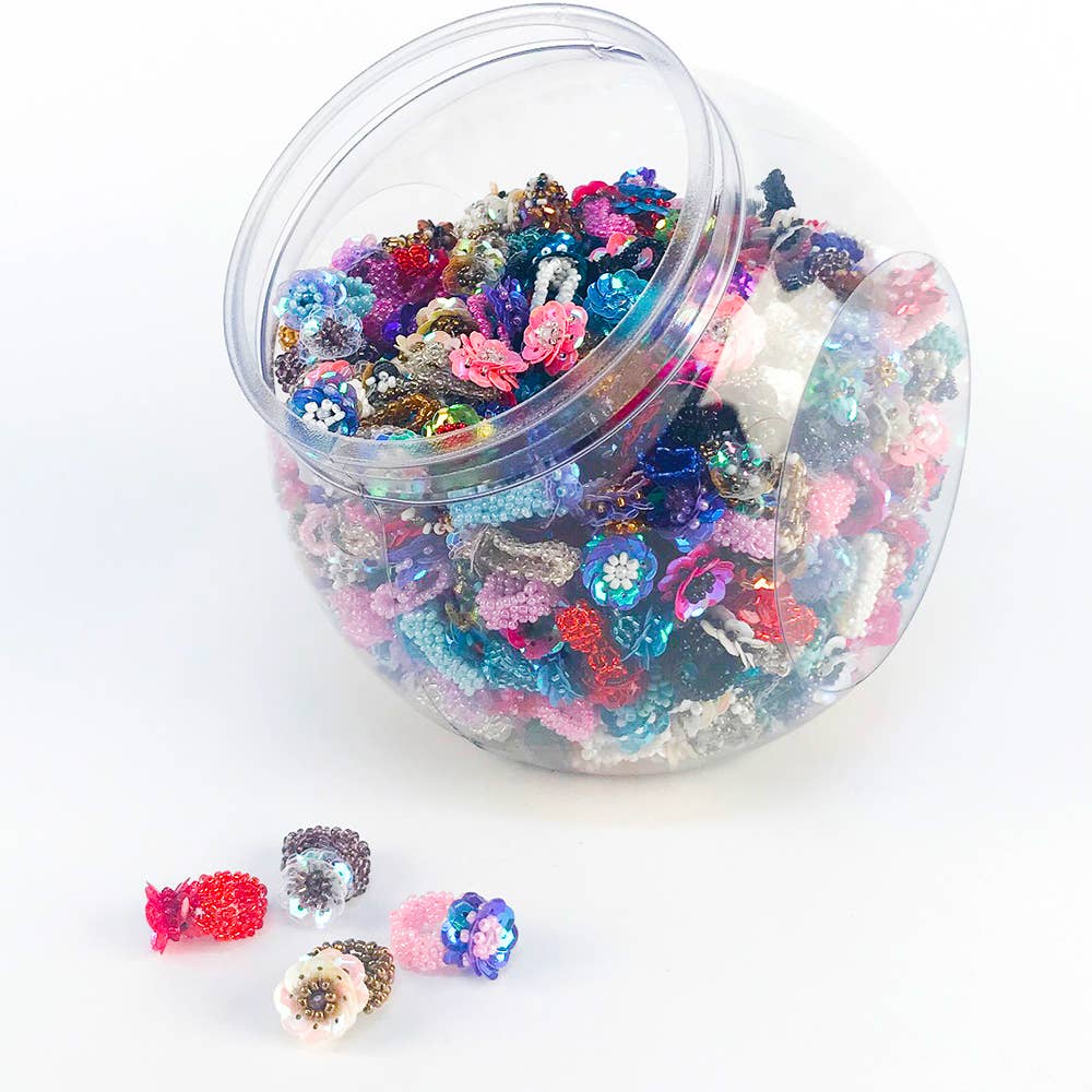 Pink House Imports - Vente Anneau/bague à empiler - Assortiment de 500 pièces d'anneaux à sequins0