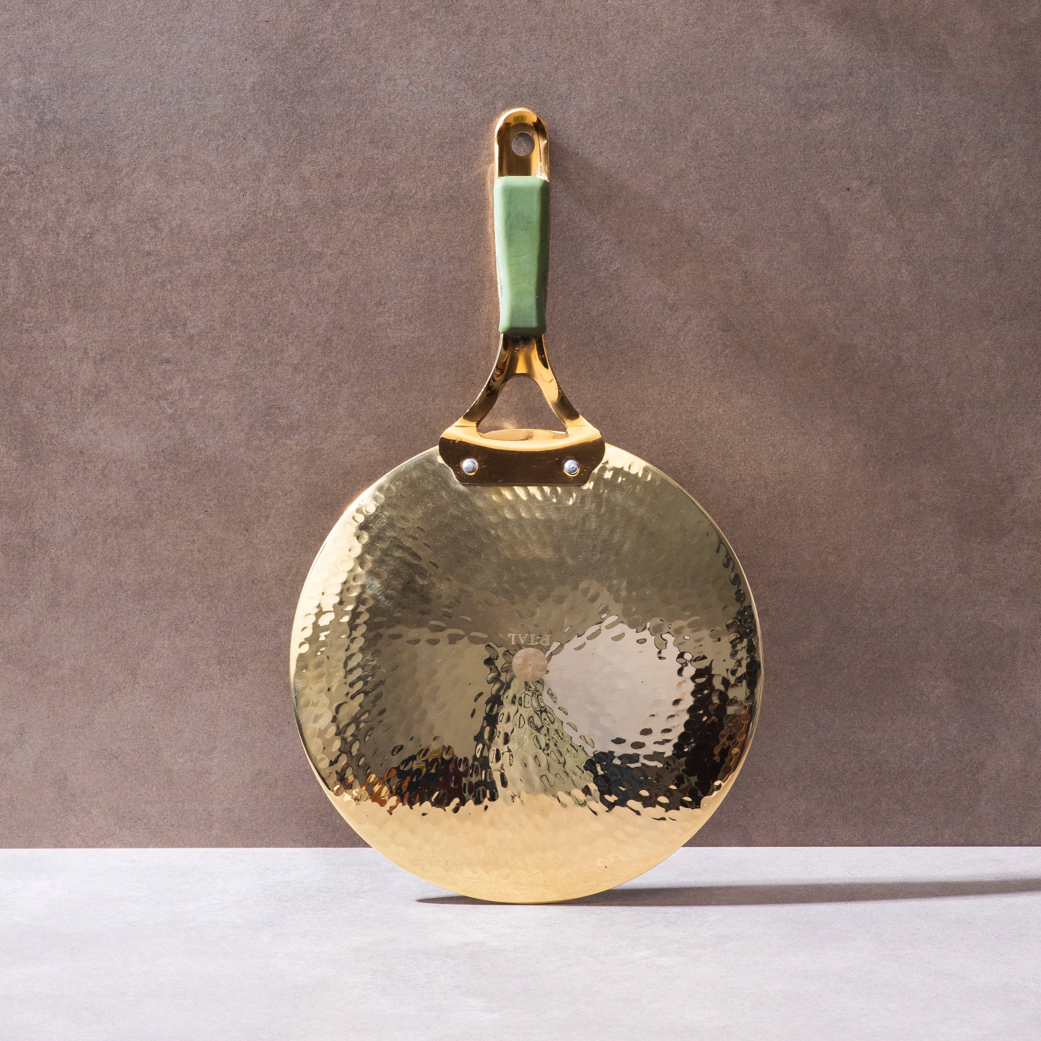 P-TAL - Wholesale Cast Iron Skillet - Brass Roti Tawa with Insulated handles- Tawa/Griddle Pan2