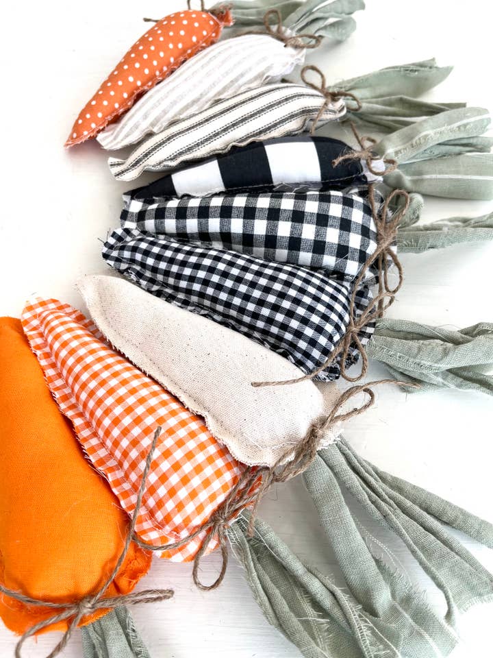 Rustic Fabric Large Carrots 4 Pack-9 Options for wholesale by Kate + Em