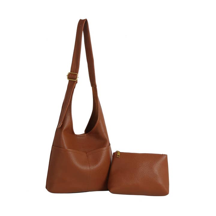 Everyday Pebbled Leather Duo Shoulder Tote for wholesale by Handbag Factory Corp