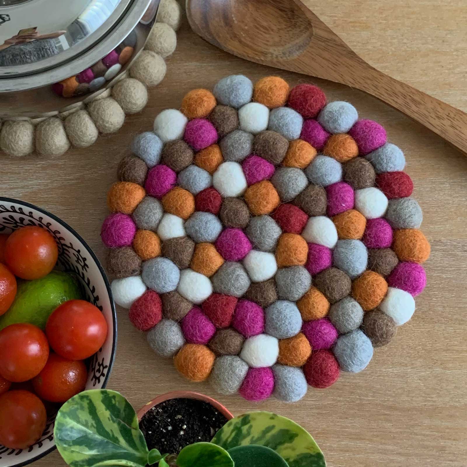 Hamro Village - Wholesale Trivet - Felt Ball Trivet2