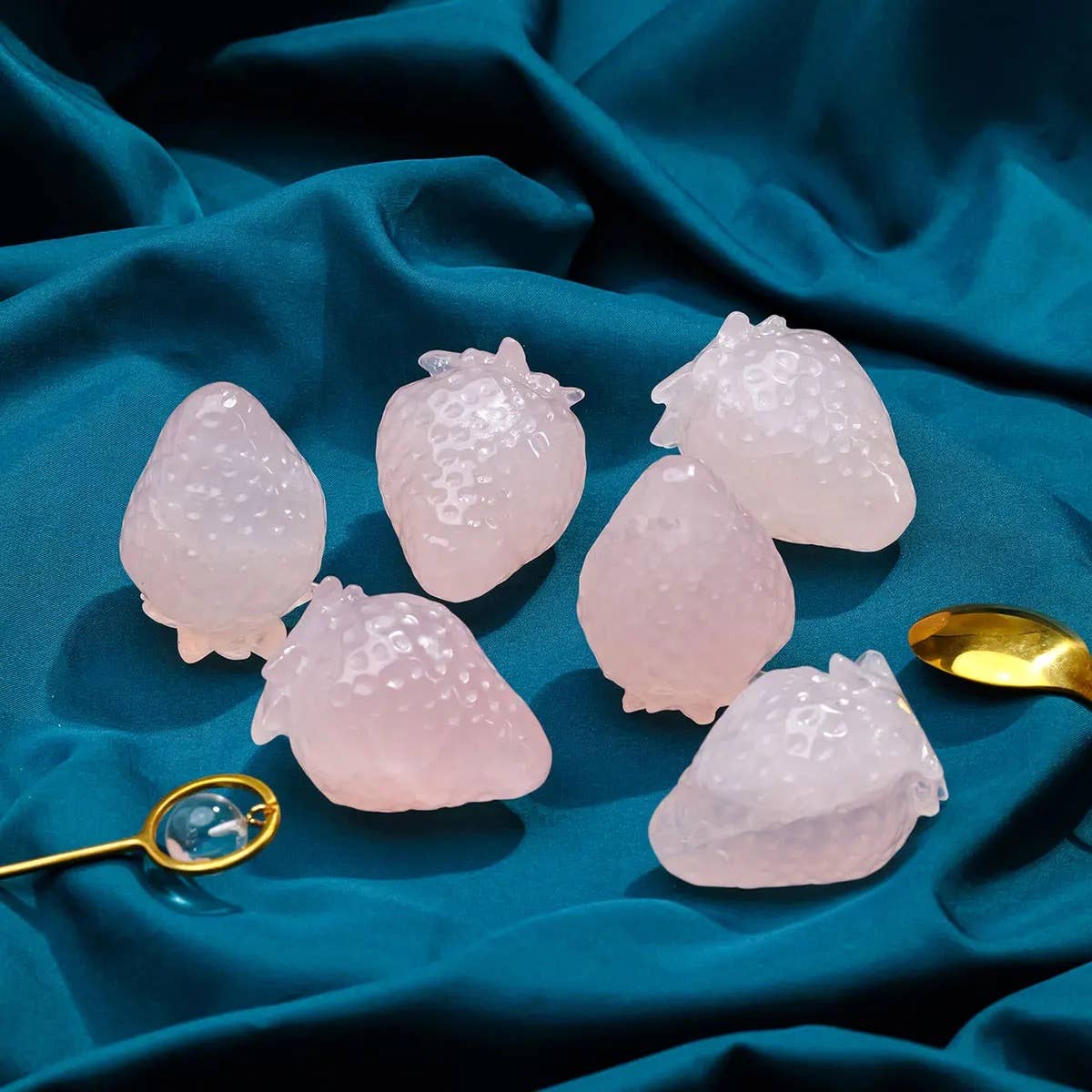 Crystolver (We Cover All Import Fees) - Vente Pierre et cristal de spiritualité - Pierre de Cristal Quartz Rose Fraise (1PC)0