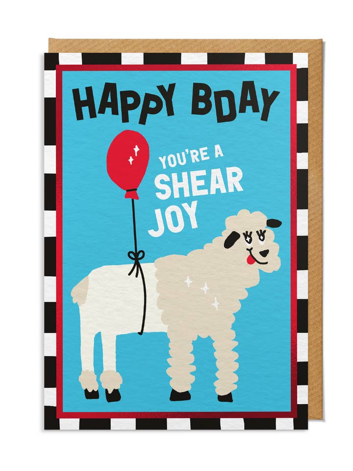 Birthday Card — "Happy Bday, You're a Shear Joy" Sheep for wholesale by SANDERS DE ROEPER