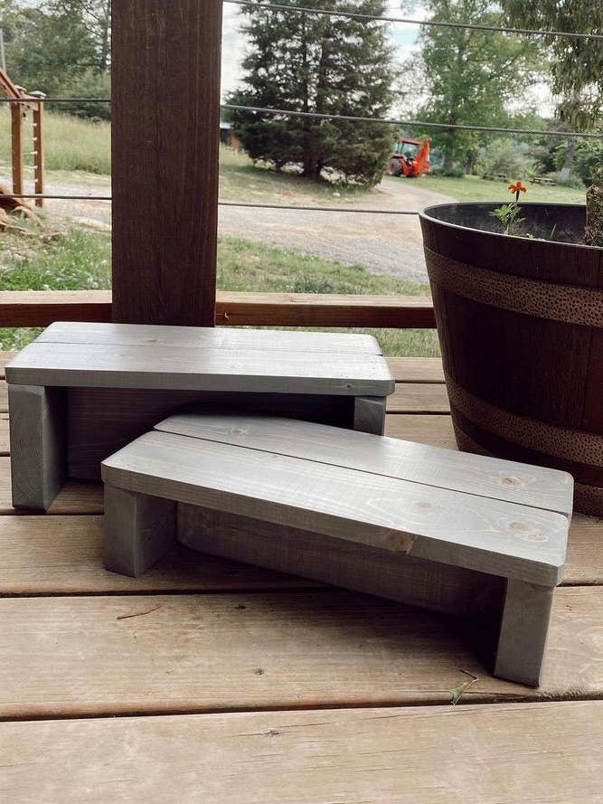 Classic Grey OneStep Step Stool for wholesale by The Wooden Step Stool