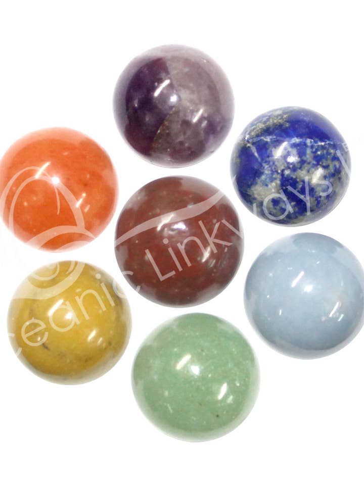 (SET OF 7)MARBLE - CHAKRA (SET OF 7) 0.75-1" for wholesale by Oceanic Linkways Inc