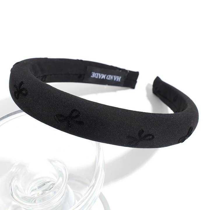 ACCITY - Wholesale Fashion Headband - Women's - SIMPLE SOLID COLOR BOW PRINT HEADBAND_CWAHA2245
