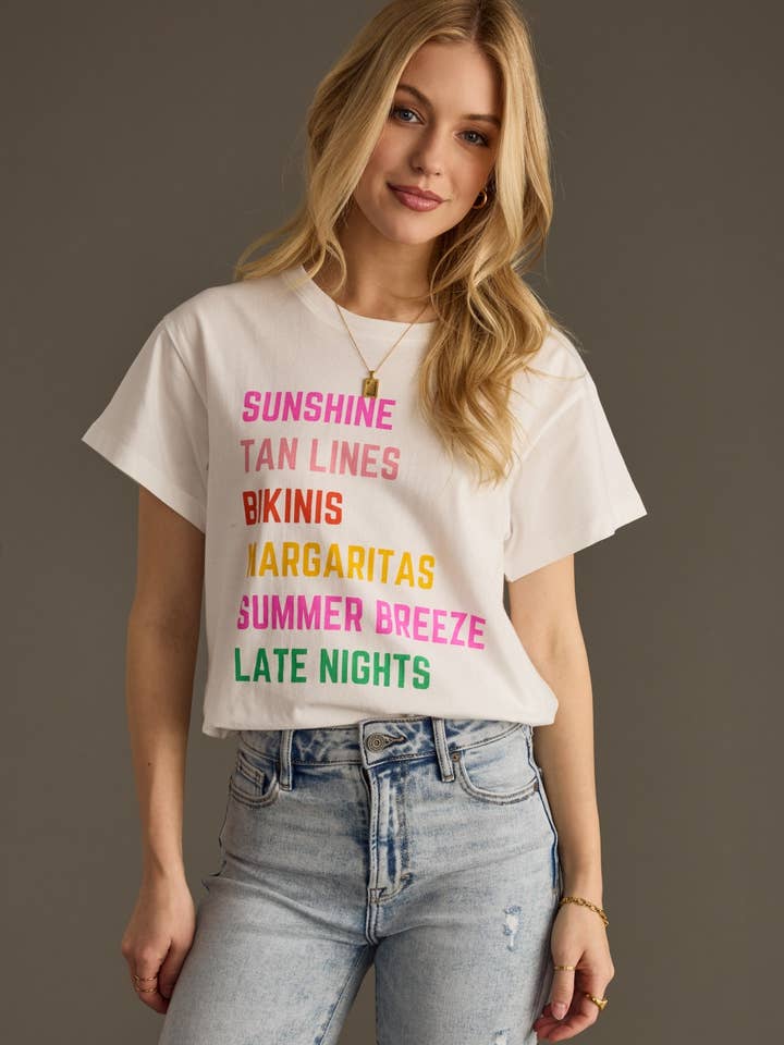 Camiseta Lista de Verão por atacado de Panache Apparel Co.