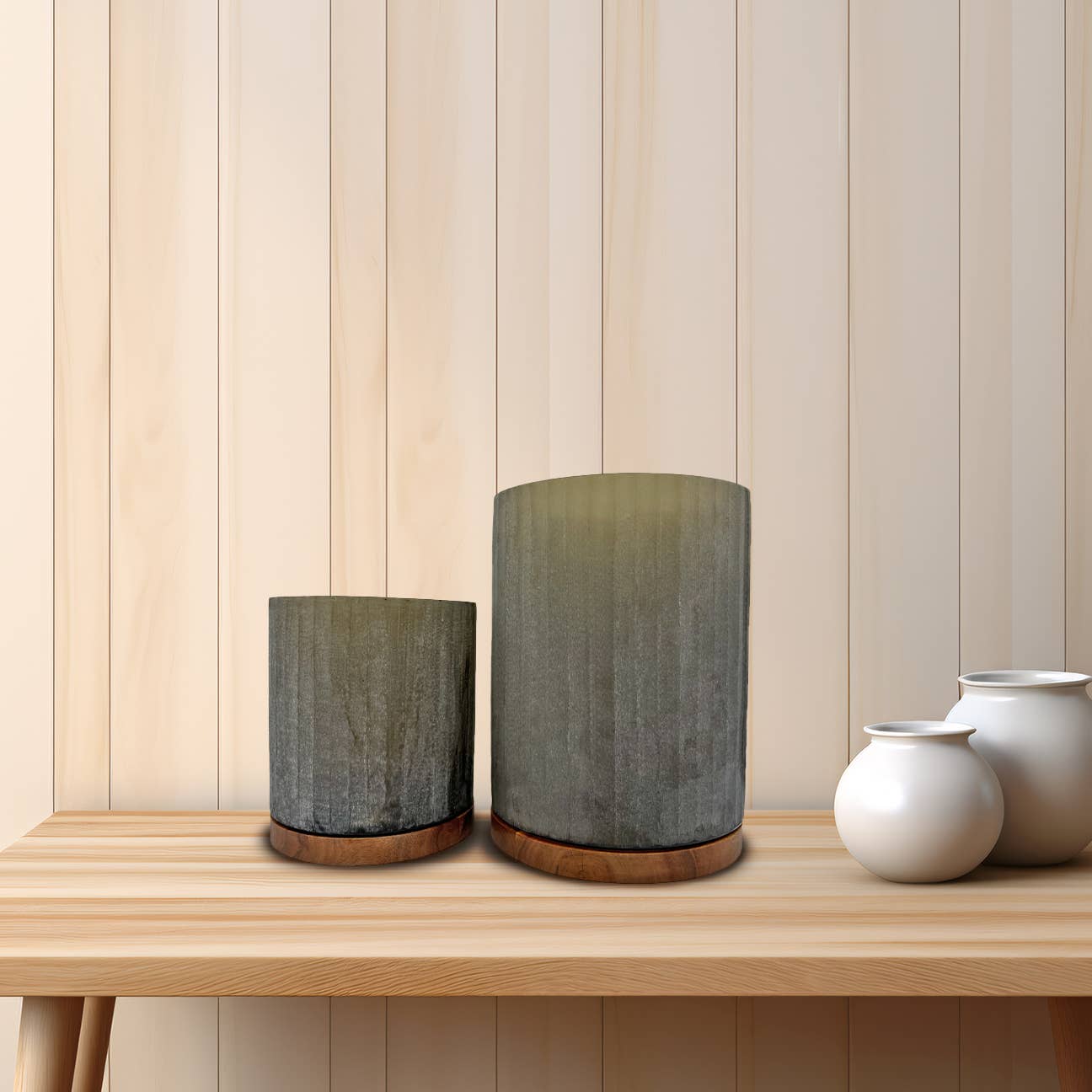 2626 Designs - Wholesale Vase - Decorative Handmade Glass Cylinder Vase in Gray6