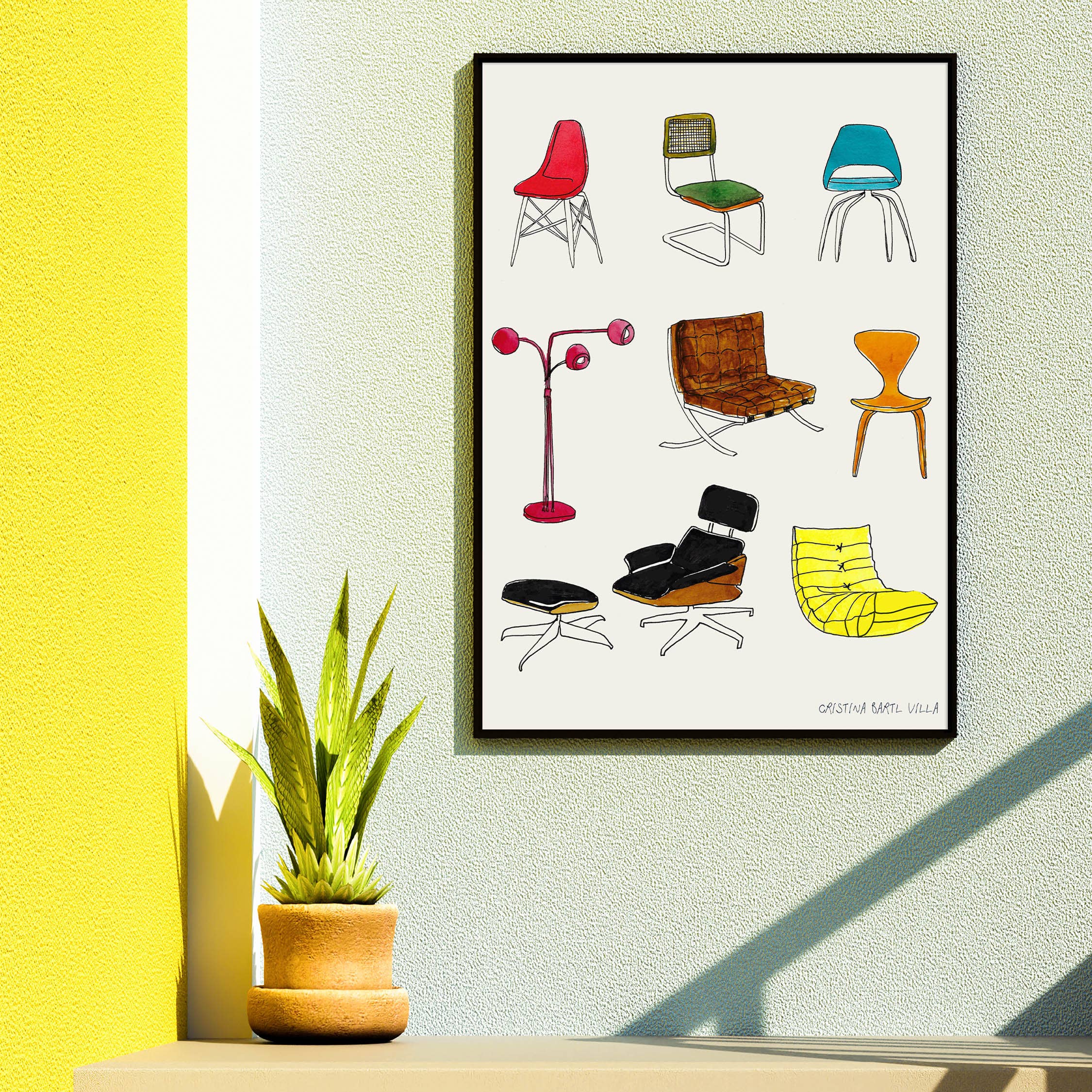 Honora Papers - Vendita all'ingrosso Stampa artistica - Stampa artistica di mobili moderni di metà secolo, icone MCM (senza cornice)3