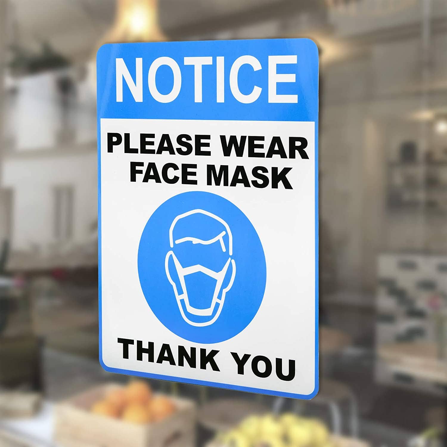 EcoQuality - Wholesale Sign - Face Mask Required Sticker Sign - Removable, Weather Proof2