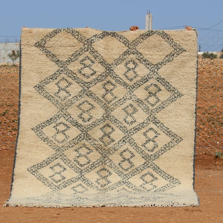 Tapete Marroquino Tradicional com Padrões Geométricos de Diamantes por atacado de MUSMUSRUGS