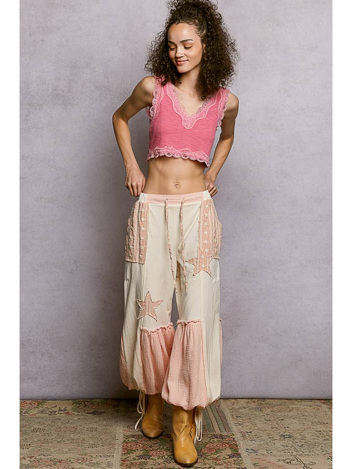 Pol Clothing - Wholesale Tank Top - Women's - Lace Trim Ribbed V Neck Summer Sleeveless Crop Top42