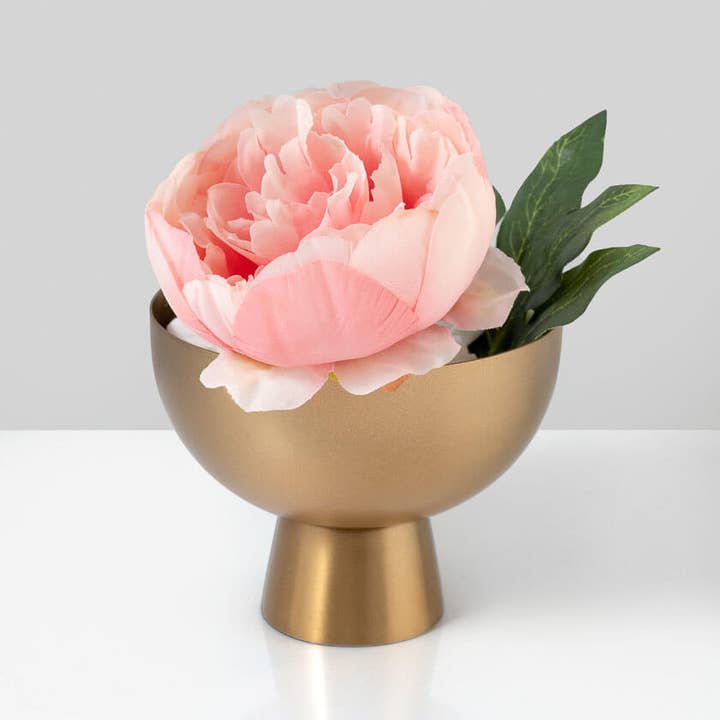 Jamali Garden - Wholesale Decorative Plate/Dish/Bowl - 4 ½in Le Mans Matte Gold Pedestal Bowl1