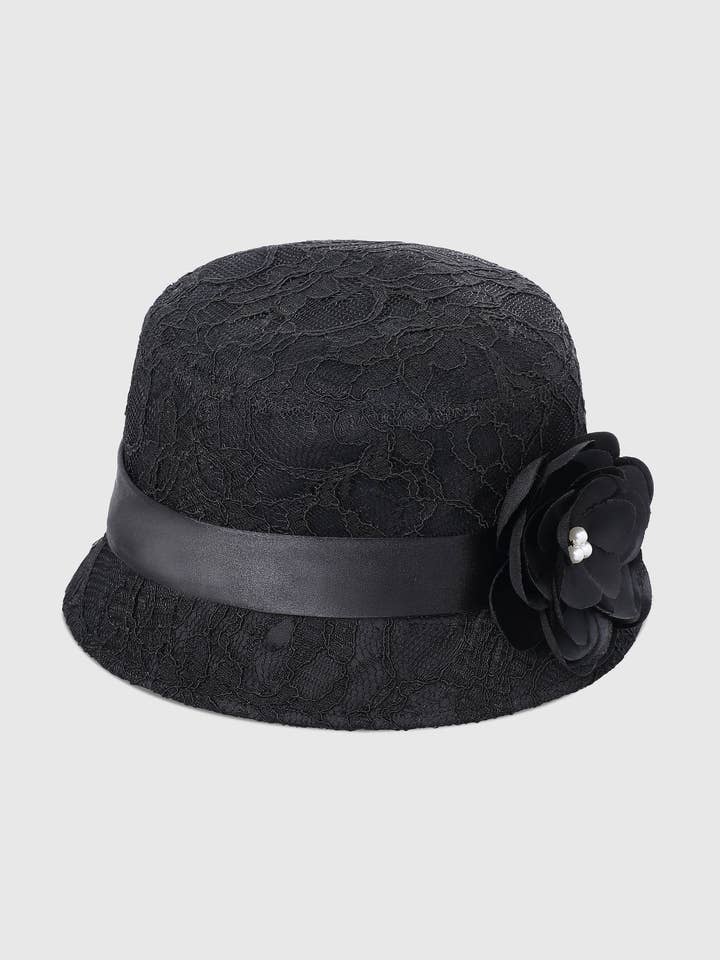 Elegant Lace Floral Gatsby Hat for wholesale by BABEYOND