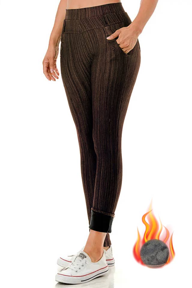 Color 5 - Wholesale Pants - Women's - Winter fur lined  warm skinny jegging pants with pockets16