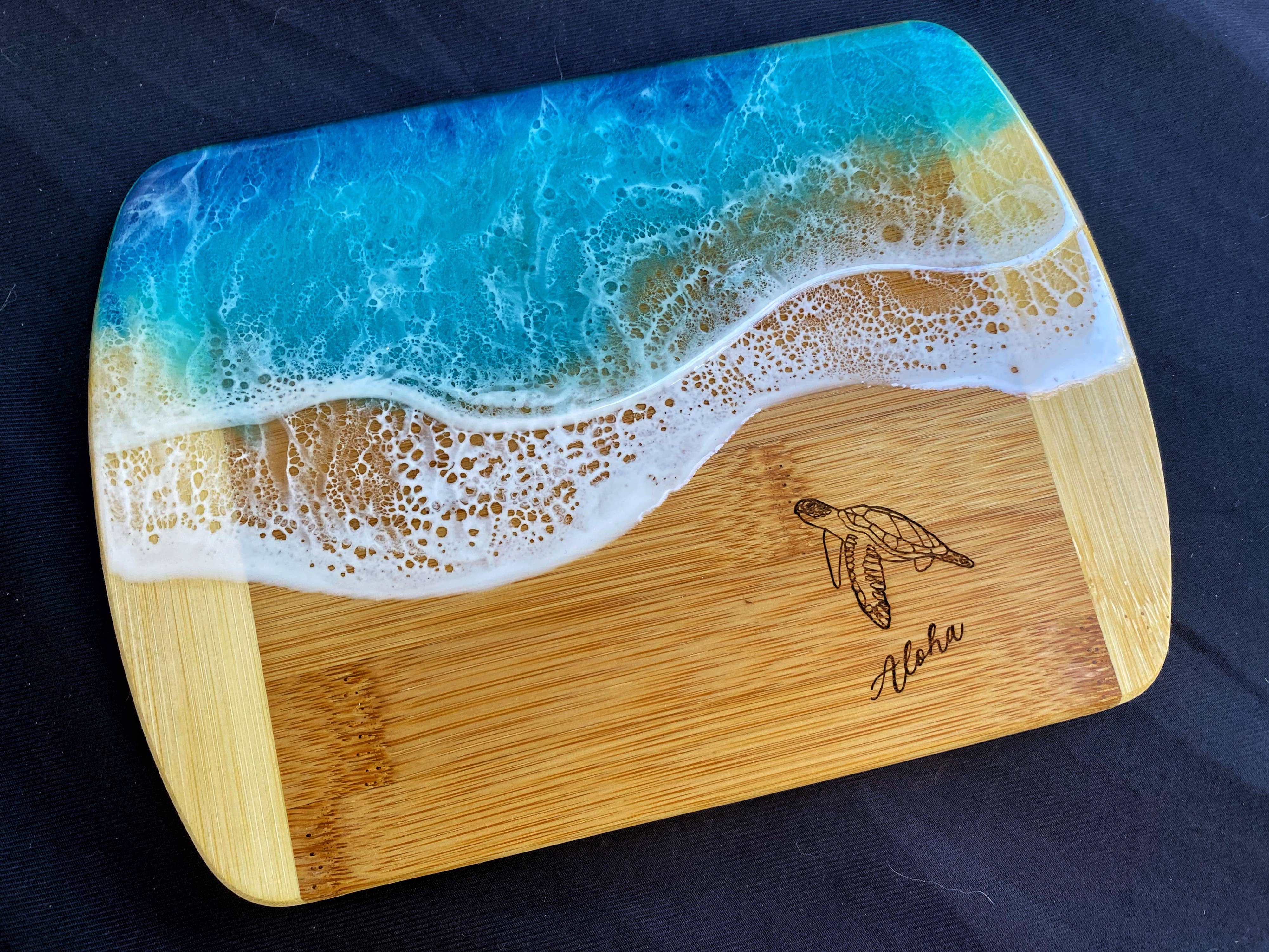 TBM Creations LLC - Wholesale Cheese Board - TURTLE Aloha Charcuterie board | Maui made Serving board11