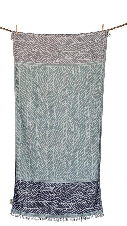 AELIA ANNA - Wholesale Beach Towel - BEACH TOWEL FTELIA EUCALYPTUS, NAVY BLUE & ANTHRAX