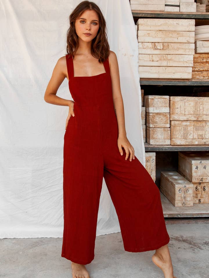 Aisha Jumpsuit - Earth Red for wholesale by RIMMBA