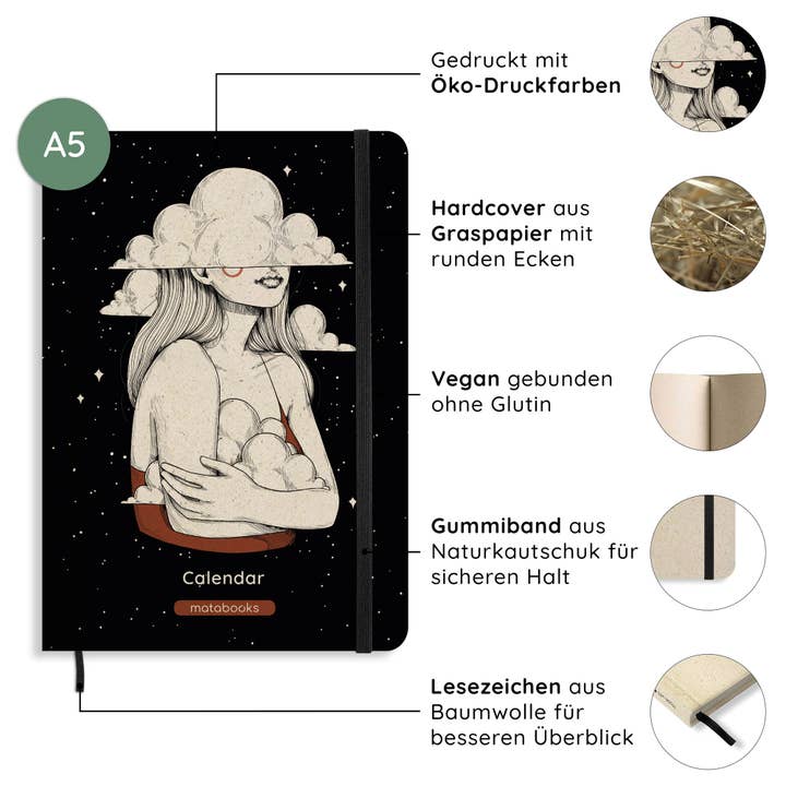 Calendrier A5 non daté Samaya « Embrace » (DE/EN) pour la vente par matabooks