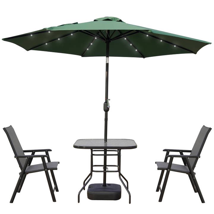 LeisureMod - Wholesale Patio Umbrella - Sierra Modern 9ft Solar LED Patio Garden Umbrella42