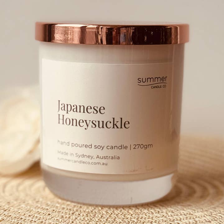 Japanese Honeysuckle Soy Wax Candle for wholesale by Summer Candle Co