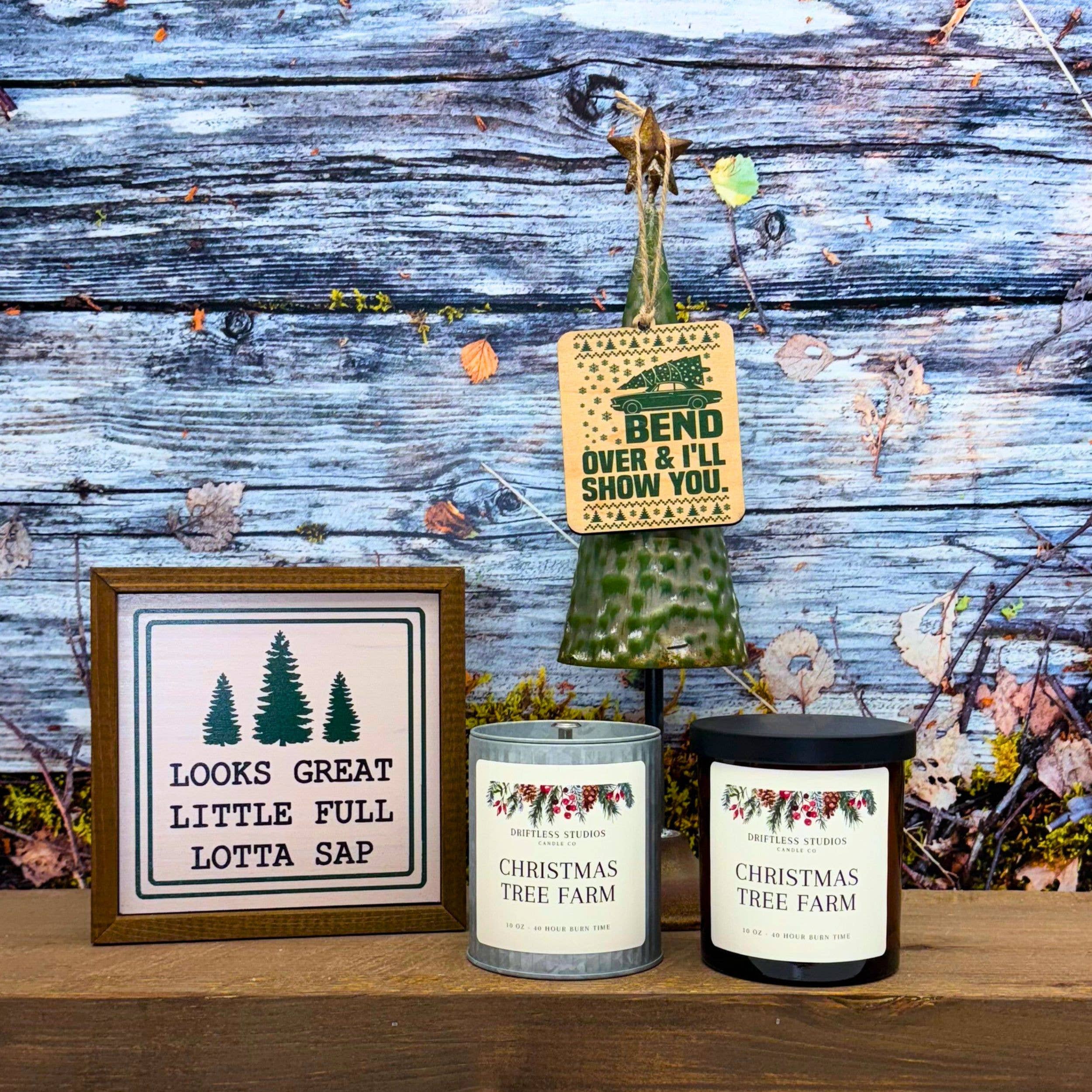 Driftless Studios - Wholesale Jar/Filled Candle - Christmas Tree Farm Candles Tin Farmhouse Candle 1