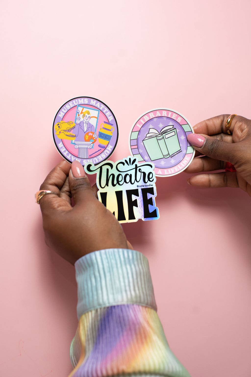 NatterDoodle – wholesale Sticker – Libraries Are a Lifeline Vinyl Sticker – Book Lover Reading2