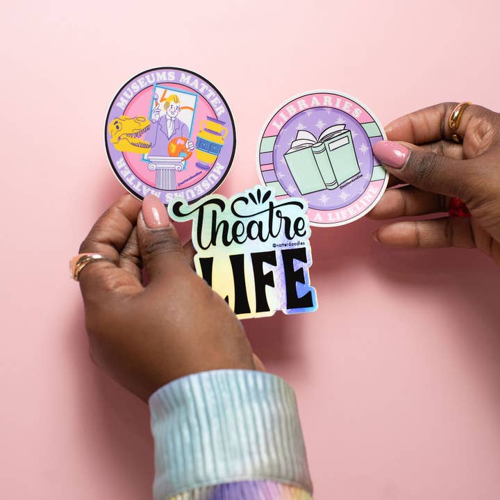 NatterDoodle – wholesale Sticker – Libraries Are a Lifeline Vinyl Sticker – Book Lover Reading2