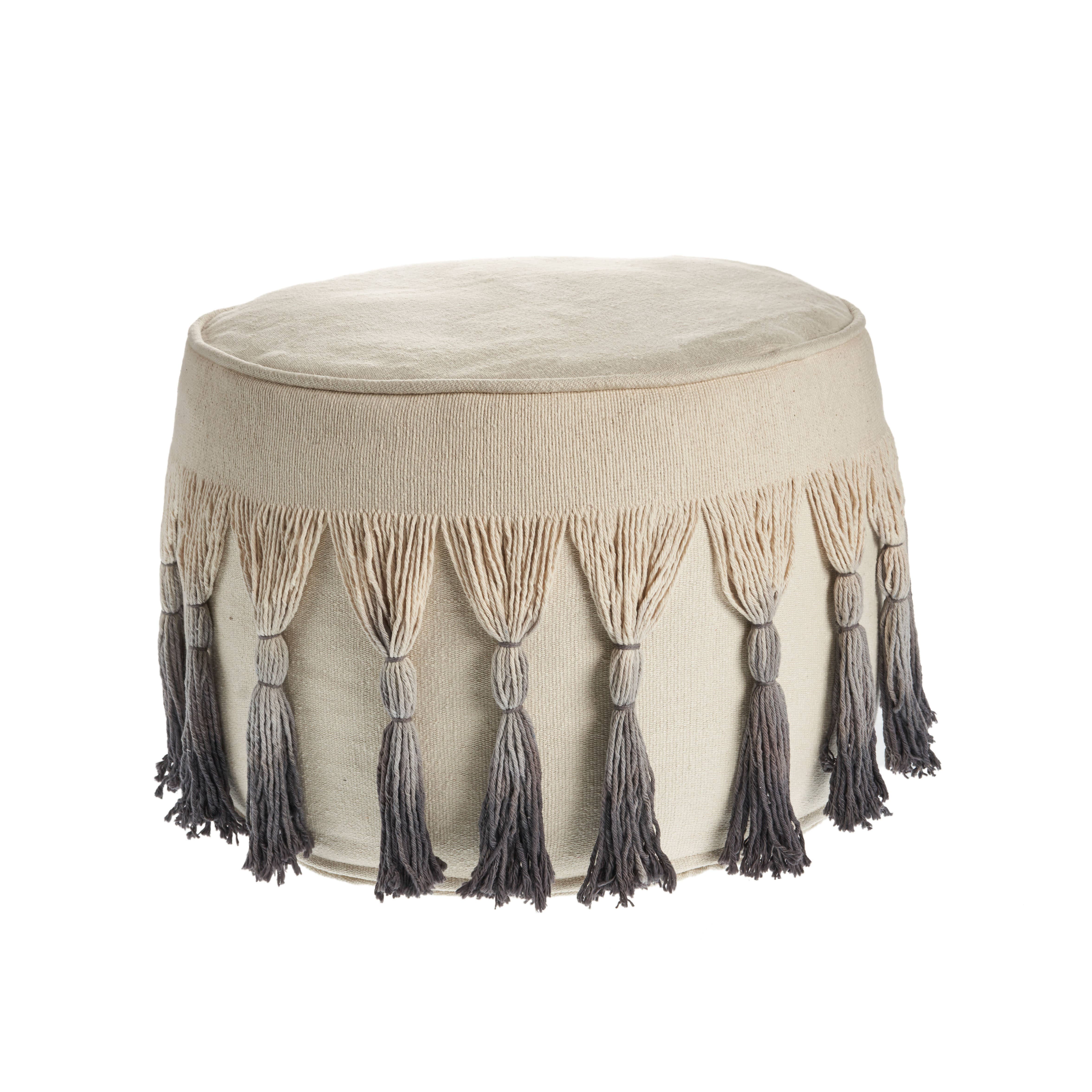 White Black Sophisticated Ombre Pouf for wholesale on Faire1