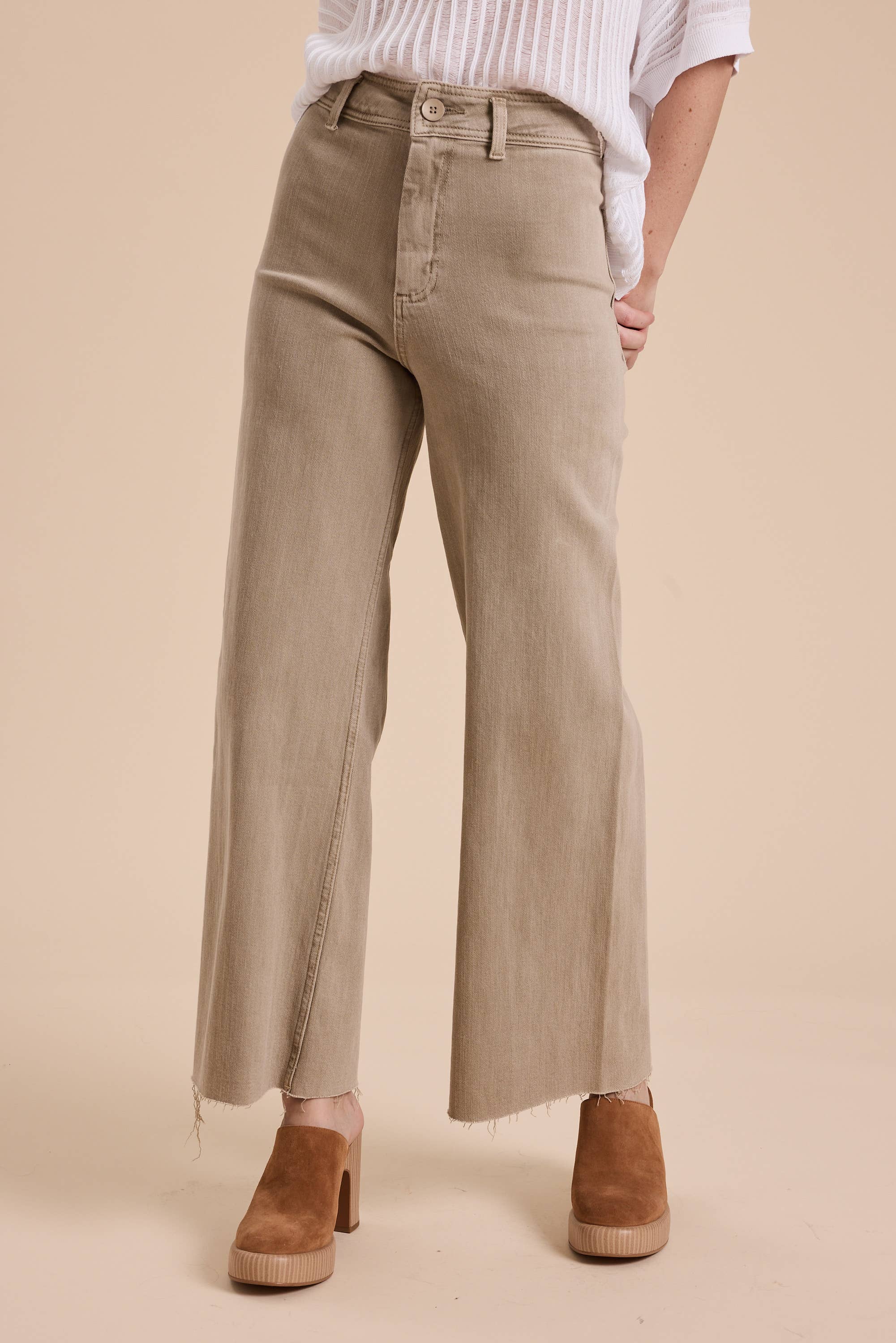 MIOU MUSE - Vente Jean – femme - Pantalon en denim droit à jambes larges MMP62360