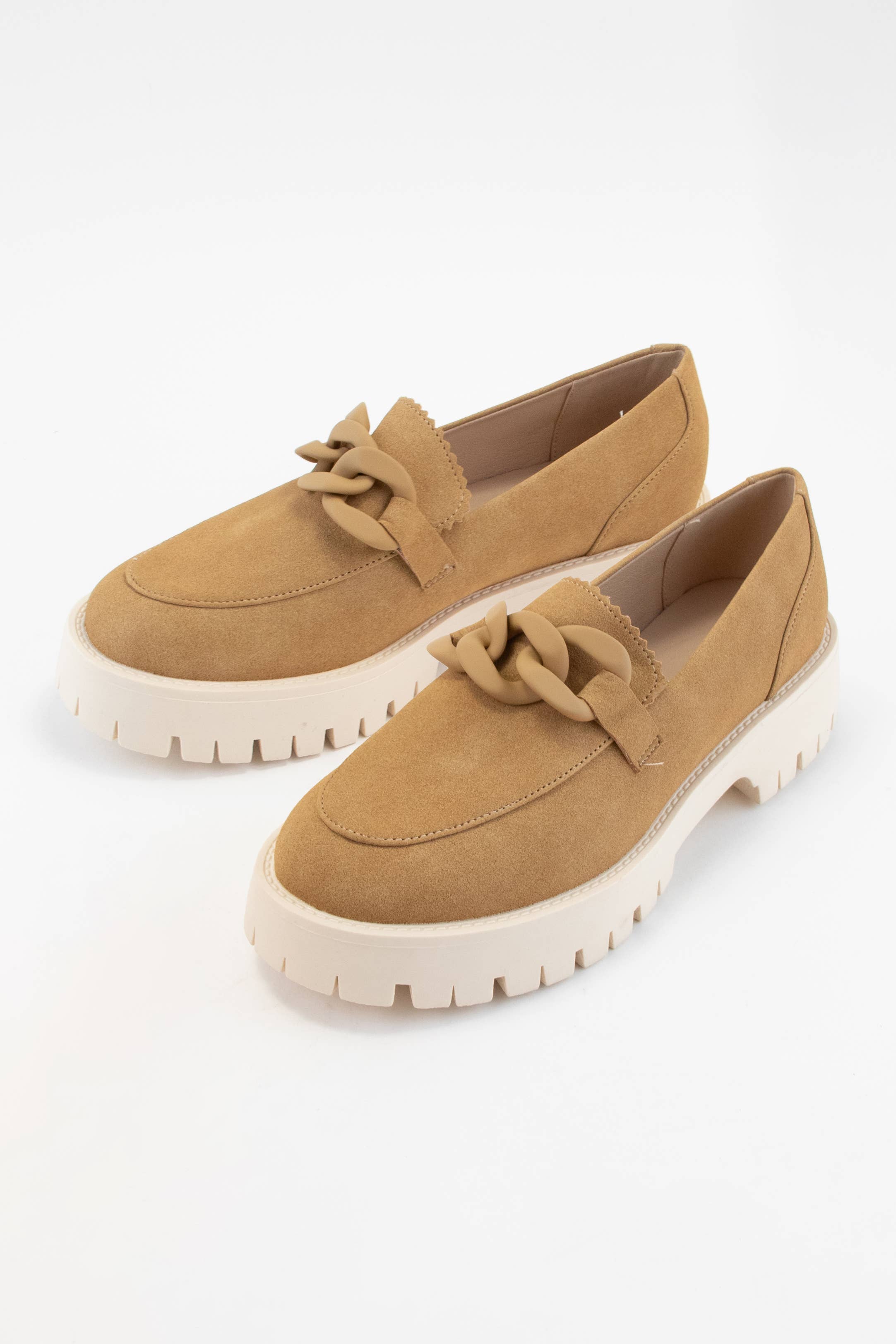 CCOCCI - Wholesale Loafers - Women's - MADISON MATTE FINISHED CHUNKY CHAIN DETAIL LUG SOLE LOAFER4