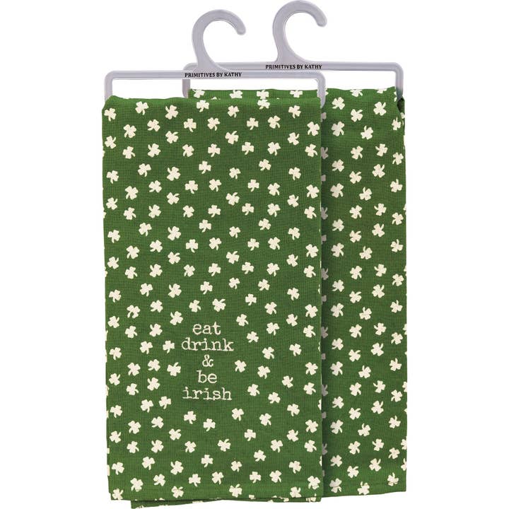 Eat Drink & Be Irish Kitchen Towel for wholesale by Primitives by Kathy