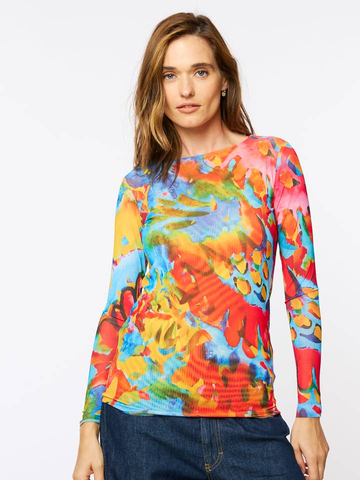 Color Me Crazy - Florence Double Sheer Top for wholesale by AMB Designs