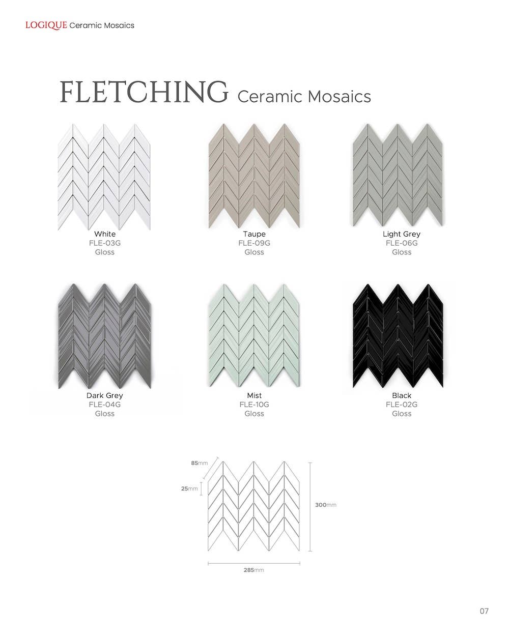 Thomas Avenue Ceramics - Wholesale Wall Tile - 12"X12" Ceramic Fletching Mosaic Tile6