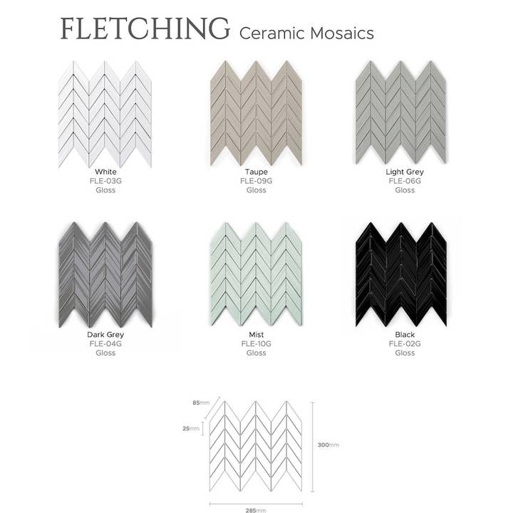 Thomas Avenue Ceramics - Wholesale Wall Tile - 12"X12" Ceramic Fletching Mosaic Tile6