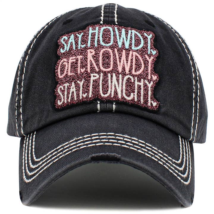 Di «hola», «Get Rowdy», «Stay Punchy Hat» para venta al por mayor de Your Fashion Wholesale